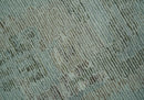 8x10 Modern Abstract Teal, Olive and Ivory Hand Tufted wool area rug