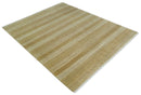 8x10 Modern Geometric Trellis Scandinavian Hand Knotted Beige, Camel and Ivory Wool Area Rug