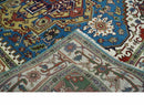8x10 Olive, Blue and Ivory Heriz Serapi Hand knotted Traditional wool Area Rug
