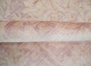 8x10 Pink and Beige Hand Loomed Damask Design Bamboo Silk Area Rug