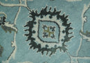 8x10 Premium Blue, Ivory and Green Traditional Floral Hand knotted wool Area Rug
