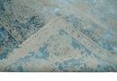 8x10 Premium Hand knotted Blue and Beige Traditional wool and Silk Area Rug