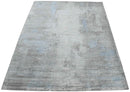 Hand Loom 8x10 Modern Abstract Gray And Silver Viscose Rug
