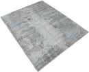 Hand Loom 8x10 Modern Abstract Gray And Silver Viscose Rug