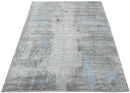 Hand Loom 8x10 Modern Abstract Gray And Silver Viscose Rug