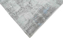 Hand Loom 8x10 Modern Abstract Gray And Silver Viscose Rug