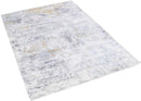 Modern Abstract Silver And Blue Hand Loom Viscose Area Rug