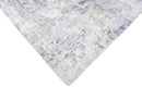 Modern Abstract Silver And Blue Hand Loom Viscose Area Rug