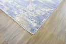 Modern Abstract Blue And Beige Hand loom 8x10 Viscose Area Rug