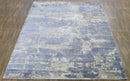 Modern Abstract Blue And Beige Hand loom 8x10 Viscose Area Rug