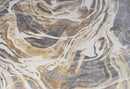Modern Abstract Beige And Gray Hand Loom 8x10 Wool Rug