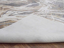 Modern Abstract Beige And Gray Hand Loom 8x10 Wool Rug