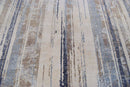 Hand Knotted 8x10 Modern Abstract Blue And Beige Bamboo Silk Area Rug