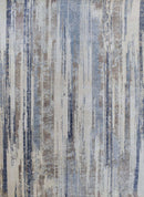 Hand Knotted 8x10 Modern Abstract Blue And Beige Bamboo Silk Area Rug