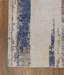 Hand Knotted 8x10 Modern Abstract Blue And Beige Bamboo Silk Area Rug