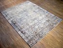 Traditional Gray And Brown Hand Knotted Wool 8x10 Area Rug