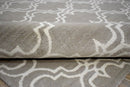 Modern Geometrical Hand Tufted Silver Wool 8x10 Area Rug