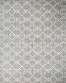 Modern Geometrical Hand Tufted Silver Wool 8x10 Area Rug