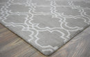 Modern Geometrical Hand Tufted Silver Wool 8x10 Area Rug