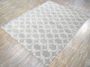 Modern Geometrical Hand Tufted Silver Wool 8x10 Area Rug