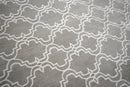 Modern Geometrical Hand Tufted Silver Wool 8x10 Area Rug