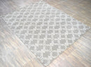 Modern Geometrical Hand Tufted Silver Wool 8x10 Area Rug