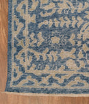 Traditional Blue and Beige Hand Knotted 8x10 Wool Area Rug