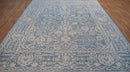 Traditional Blue and Beige Hand Knotted 8x10 Wool Area Rug