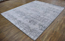 Gray Transitional Style Handmade Bamboo Silk 8x10 Area Rug