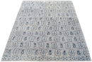 Silver Traditional Style Hand Knotted 8x10 Wool Area Rug