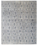 Silver Traditional Style Hand Knotted 8x10 Wool Area Rug