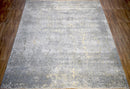 Gray and Silver Modern Abstract Hand Knotted 8x10 Wool Area Rug