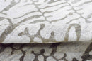 Modern Abstract White And Brown Hand loom 8x10 Viscose Area Rug