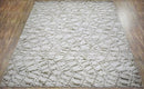 Modern Abstract White And Brown Hand loom 8x10 Viscose Area Rug