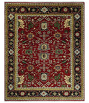 8x10 Rust and Blue Hand Knotted Traditional Antique Turkish Wool Rug | TRDCP578810