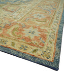 8x10 Rust, Gray and Beige Traditional Vintage Style Hand Knotted Wool Area Rug