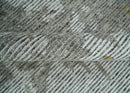 8x10 Silver and Charcoal Modern Abstract Handmade Wool Area Rug