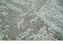 8x10 Silver and Charcoal Modern Abstract Handmade Wool Area Rug