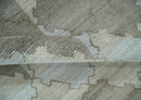 8x10 Silver and Gray Ikat design Handmade Art Silk Area Rug