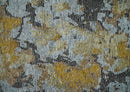8x10 Silver, Charcoal and Gold Modern Abstract Handmade Wool and Art Silk Area Rug