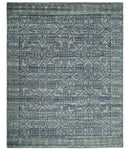 8x10 Hand Knotted Silver and Blue Traditional Persian Area Rug