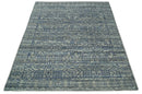 8x10 Hand Knotted Silver and Blue Traditional Persian Area Rug