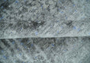 8x10 Silver, Ivory and Charcoal Modern Abstract Handmade Bamboo Silk Area Rug