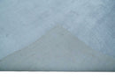 8x10 Solid Plain Blue, Silver Hand Loomed Modern Scandinavian Art Silk Loop Cut Area Rug