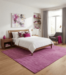 8x10 Solid Purple Woolen Hand Tufted wool area Rug