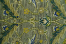 8x10 Traditional Floral Green and Blue Hand Knotted wool area rug