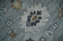 8x10 Traditional Gray and Brown Antique Style Floral Hand knotted Wool Area Rug