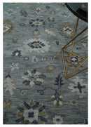 8x10 Traditional Gray and Brown Antique Style Floral Hand knotted Wool Area Rug