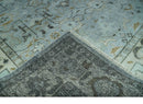 8x10 Traditional Hand Knotted Blue and Ivory Hand Knotted wool area Rug