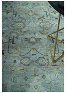 8x10 Traditional Hand Knotted Blue and Ivory Hand Knotted wool area Rug
